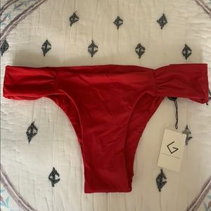 Kong Boon Designer Bikini Bottoms Red Size Medium